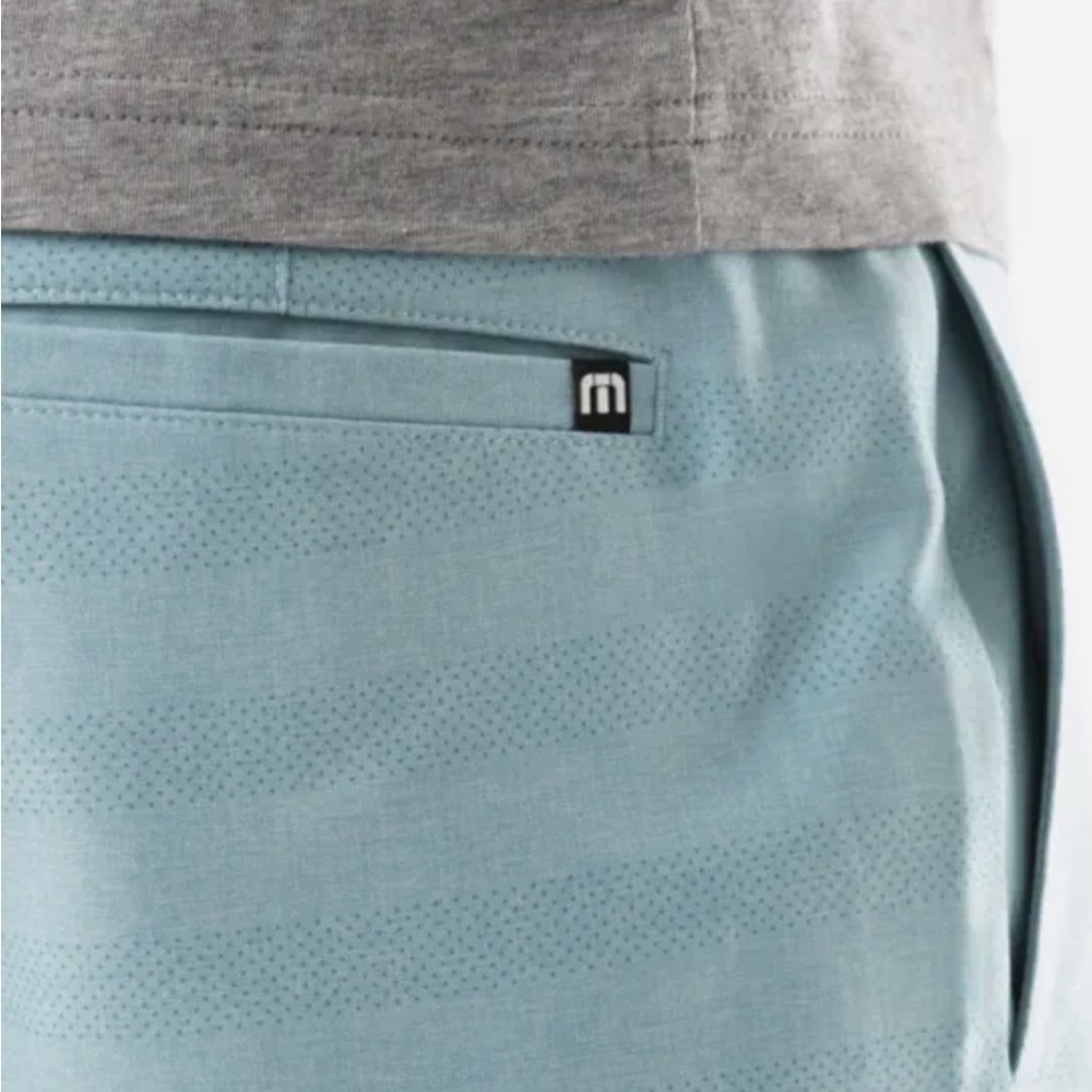 New Travis Mathew Lake Powell Golf Hybrid Shorts Heather Green Stretch 10” - Picture 9 of 9